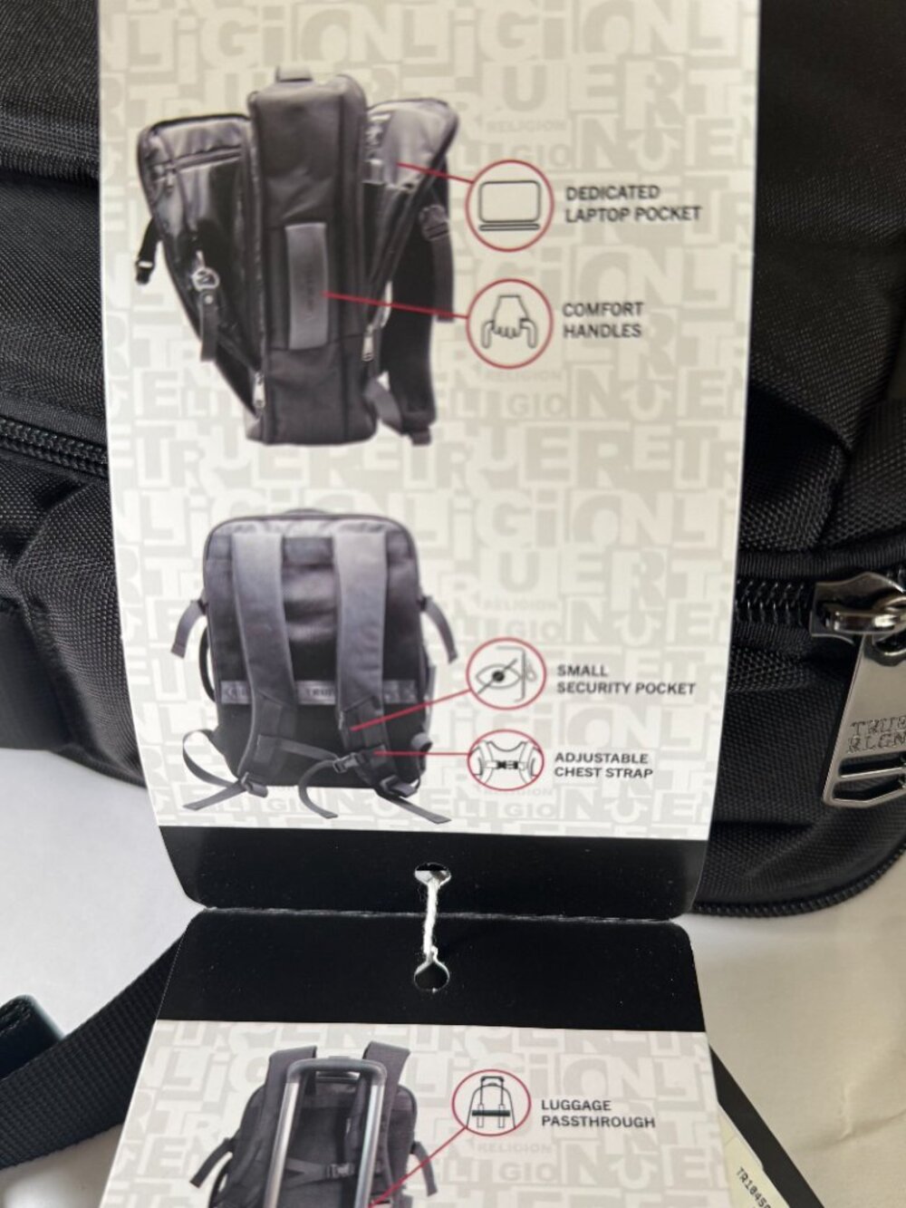 True Religion Will travel backpack in black with a volume of 23 l - Picture 11 of 13